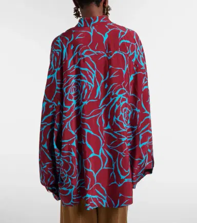 Dries Van Noten Printed oversized satin shirt | Thumbnail 2