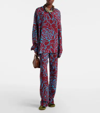 Dries Van Noten Printed oversized satin shirt | Thumbnail 6