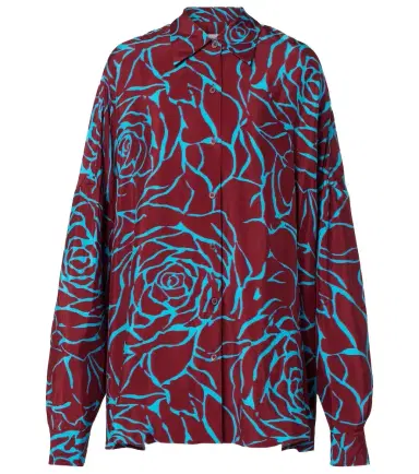 Dries Van Noten Printed oversized satin shirt | Thumbnail 1