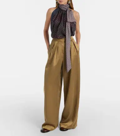 Dries Van Noten Pleated high-rise wide-leg pants | Thumbnail 6 Dries Van Noten Pleated high-rise wide-leg pants | Thumbnail 6