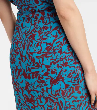 Dries Van Noten Printed draped ruffled midi skirt | Thumbnail 2