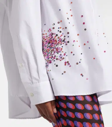 Dries Van Noten Oversized sequined cotton shirt | Thumbnail 4