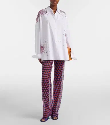 Dries Van Noten Oversized sequined cotton shirt | Thumbnail 5
