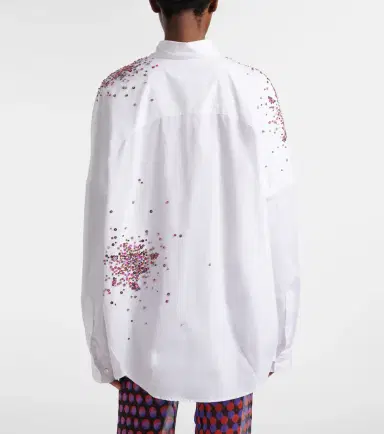 Dries Van Noten Oversized sequined cotton shirt | Thumbnail 6