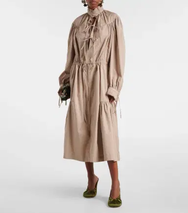 Dries Van Noten Ruffled cotton shirt dress | Thumbnail 2