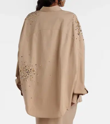 Dries Van Noten Sequined oversized cotton shirt | Thumbnail 4