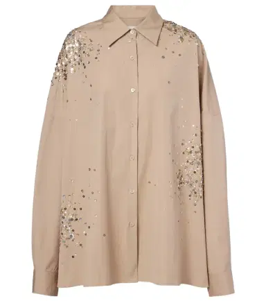 Dries Van Noten Sequined oversized cotton shirt | Thumbnail 1
