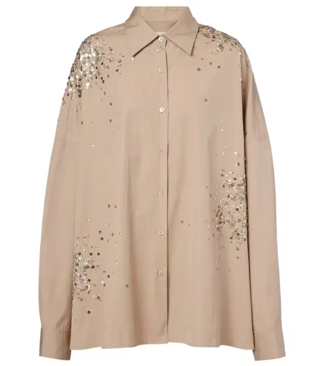 Dries Van Noten Sequined oversized cotton shirt