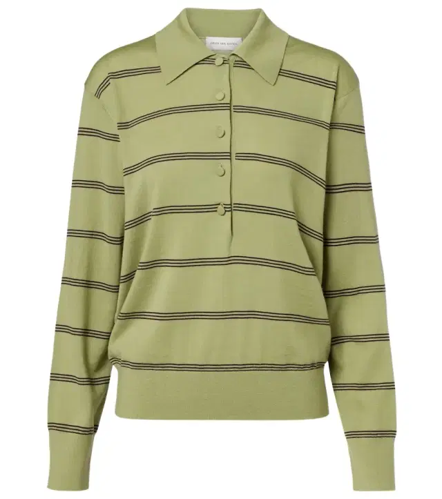 Dries Van Noten Striped wool polo sweater