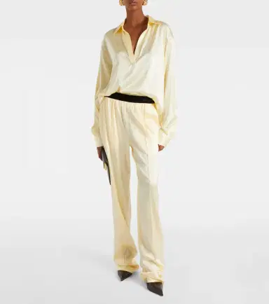 Tom Ford High-rise silk-blend satin straight pants | Thumbnail 2 Tom Ford High-rise silk-blend satin straight pants | Thumbnail 2