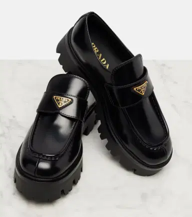 Prada Logo leather platform loafers | Thumbnail 3 Prada Logo leather platform loafers | Thumbnail 3