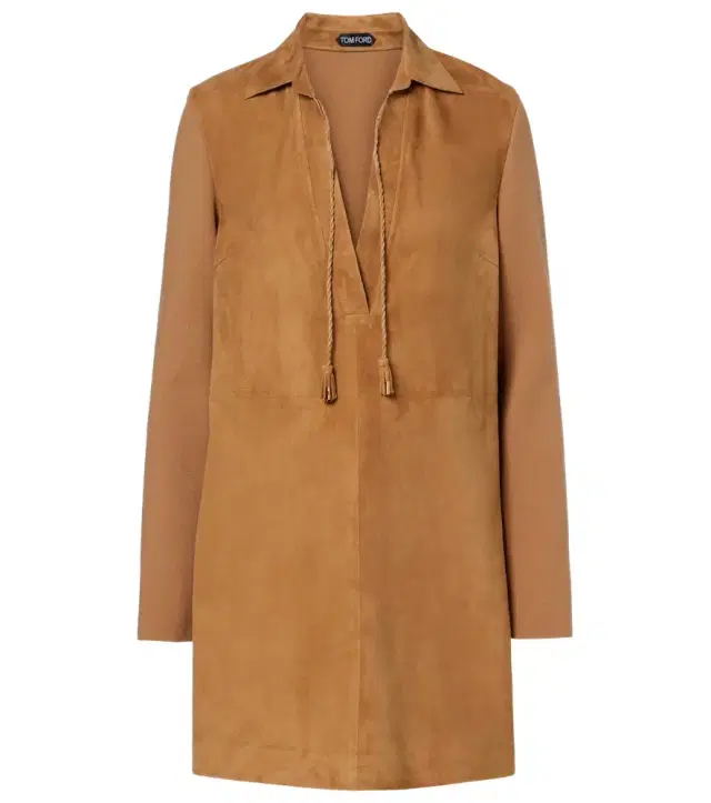 Tom Ford Wool-blend and suede minidress
