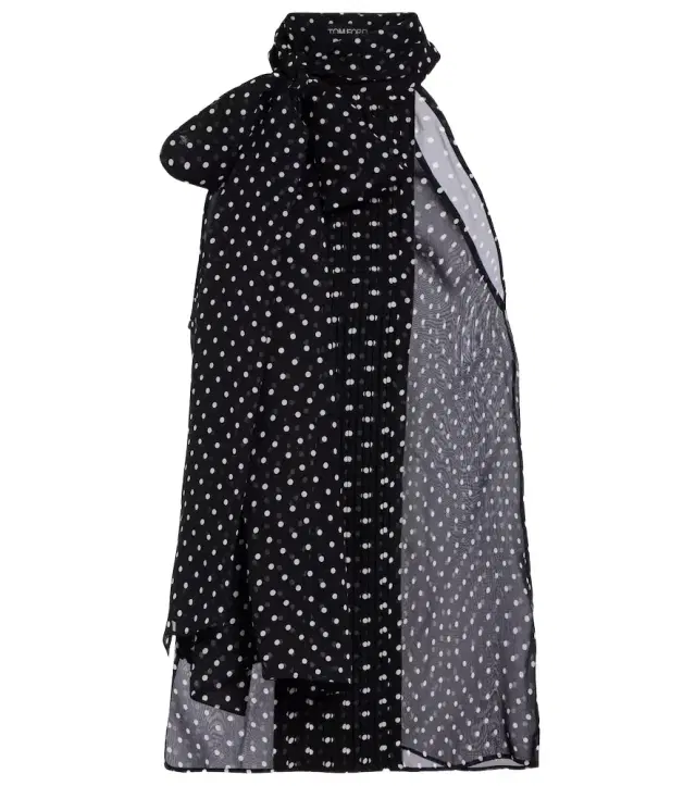 Tom Ford Draped polka-dot silk blouse