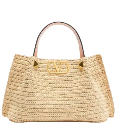 Valentino Garavani VLogo Small raffia top-handle bag | Thumbnail 1 Valentino Garavani VLogo Small raffia top-handle bag | Thumbnail 1