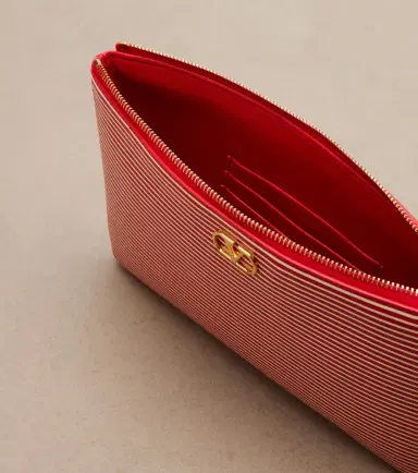 Valentino Garavani VLogo striped leather pouch | Thumbnail 4 Valentino Garavani VLogo striped leather pouch | Thumbnail 4