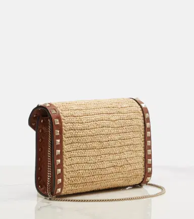 Valentino Garavani Rockstud Mini raffia shoulder bag | Thumbnail 2 Valentino Garavani Rockstud Mini raffia shoulder bag | Thumbnail 2