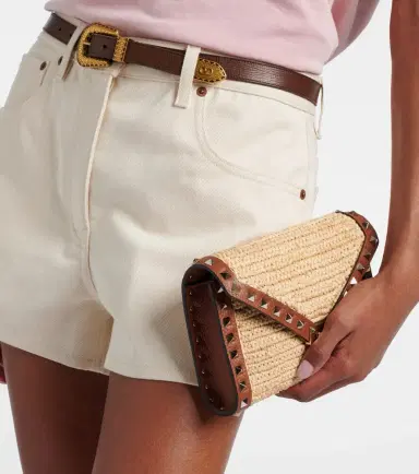 Valentino Garavani Rockstud Mini raffia shoulder bag | Thumbnail 6 Valentino Garavani Rockstud Mini raffia shoulder bag | Thumbnail 6
