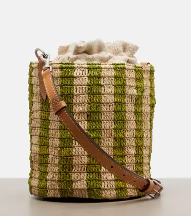 Valentino Garavani VLogo Mini striped raffia crossbody bag | Thumbnail 3 Valentino Garavani VLogo Mini striped raffia crossbody bag | Thumbnail 3