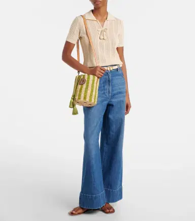 Valentino Garavani VLogo Mini striped raffia crossbody bag | Thumbnail 7 Valentino Garavani VLogo Mini striped raffia crossbody bag | Thumbnail 7