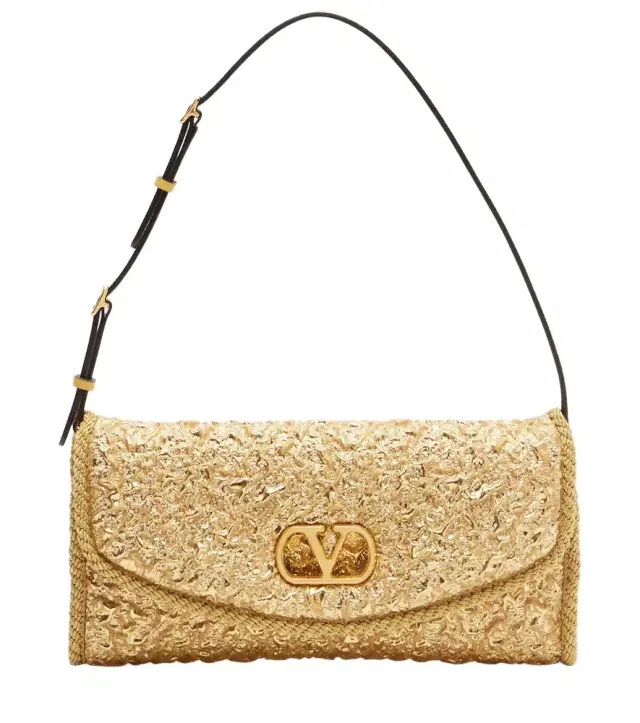 DeVain Small cloqué jacquard shoulder bag