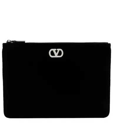 Valentino Garavani VLogo velvet pouch | Thumbnail 1 Valentino Garavani VLogo velvet pouch | Thumbnail 1