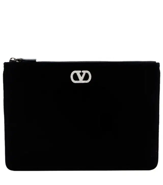 Valentino Garavani VLogo velvet pouch