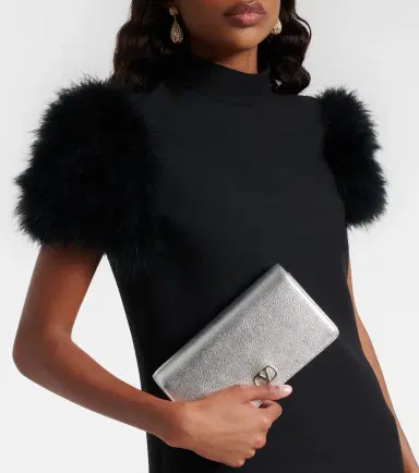 Valentino Garavani VLogo Mini metallic leather clutch | Thumbnail 5