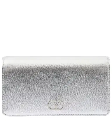 Valentino Garavani VLogo Mini metallic leather clutch | Thumbnail 1