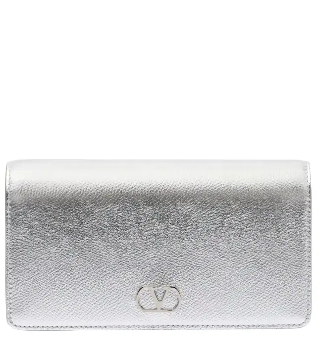Valentino Garavani VLogo Mini metallic leather clutch