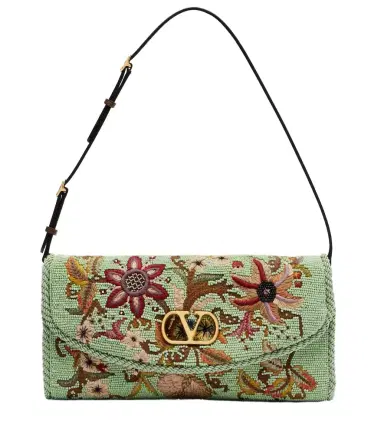 Valentino Garavani DeVain Small beaded floral shoulder bag | Thumbnail 1 Valentino Garavani DeVain Small beaded floral shoulder bag | Thumbnail 1