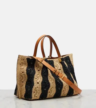 Valentino Garavani VLogo Medium raffia tote bag | Thumbnail 3 Valentino Garavani VLogo Medium raffia tote bag | Thumbnail 3