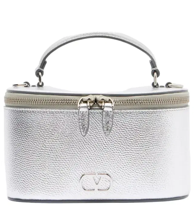 Valentino Garavani VLogo Mini metallic leather vanity bag