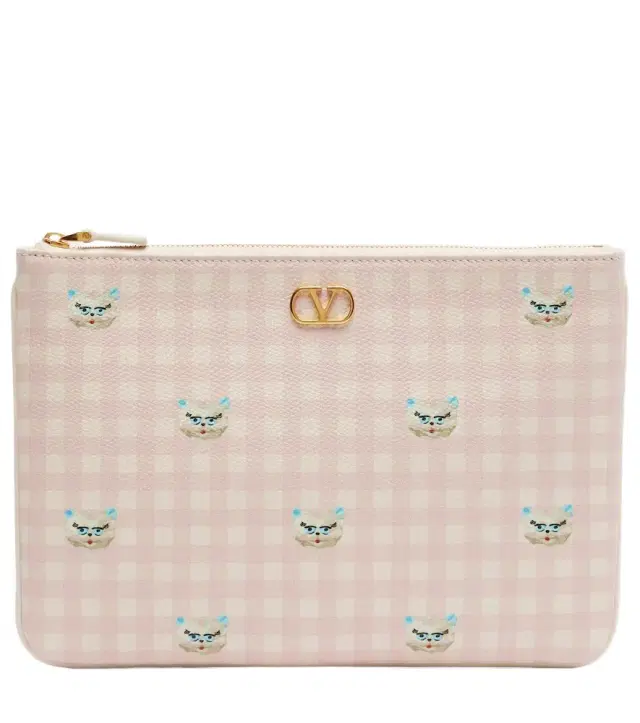 Valentino Garavani VLogo Medium printed leather pouch