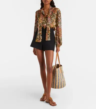 Valentino Garavani VLogo striped raffia tote bag | Thumbnail 5