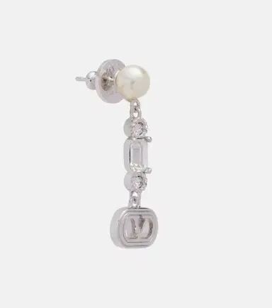 Valentino VLogo Swarovski-embellished drop earrings | Thumbnail 2 Valentino VLogo Swarovski-embellished drop earrings | Thumbnail 2