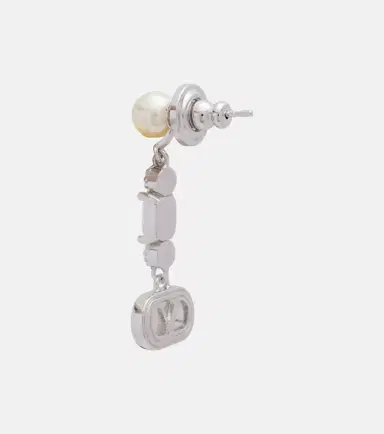 Valentino VLogo Swarovski-embellished drop earrings | Thumbnail 3 Valentino VLogo Swarovski-embellished drop earrings | Thumbnail 3
