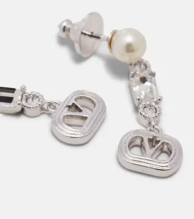 Valentino VLogo Swarovski-embellished drop earrings | Thumbnail 4 Valentino VLogo Swarovski-embellished drop earrings | Thumbnail 4