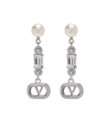 Valentino VLogo Swarovski-embellished drop earrings | Thumbnail 1 Valentino VLogo Swarovski-embellished drop earrings | Thumbnail 1