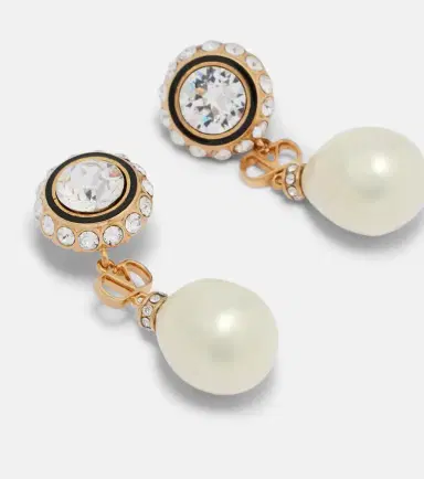 Valentino VLogo embellished drop earrings | Thumbnail 3
