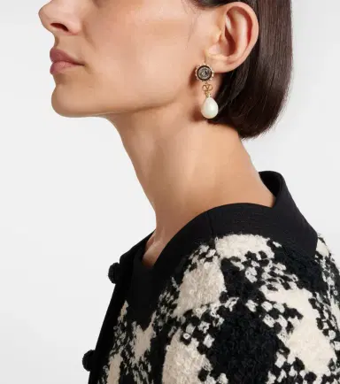 Valentino VLogo embellished drop earrings | Thumbnail 6