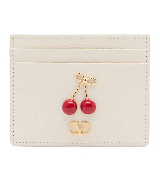 Valentino Garavani Embellished leather card holder