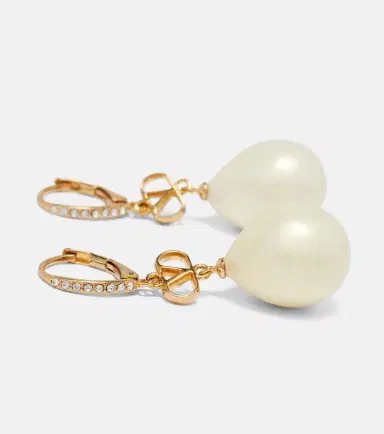Valentino VLogo faux pearl drop earrings | Thumbnail 4