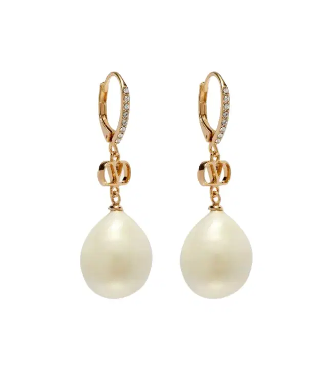 Valentino VLogo faux pearl drop earrings