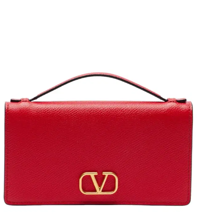 VLogo Mini leather wallet on chain