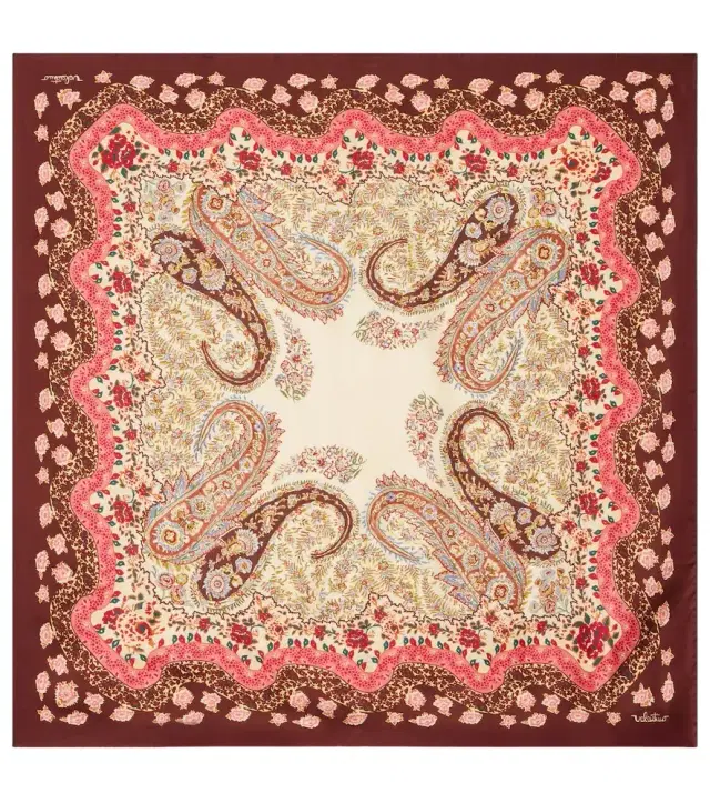 Printed silk twill scarf