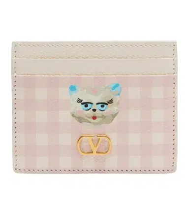 Valentino Garavani VLogo checked leather card holder | Thumbnail 1