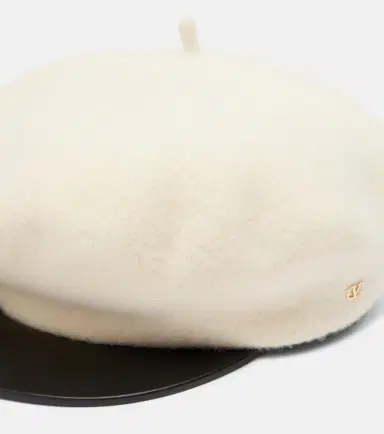 Valentino VLogo leather-trimmed wool newsboy cap | Thumbnail 3