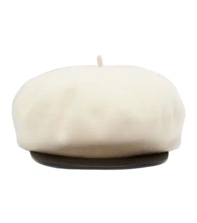 Valentino VLogo leather-trimmed wool newsboy cap | Thumbnail 1
