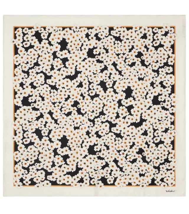 Floral silk scarf