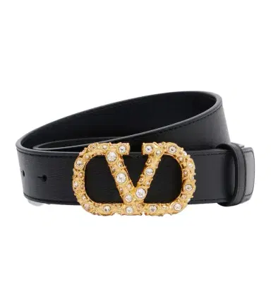 Valentino Garavani VLogo Swarovski-embellished leather belt | Thumbnail 1